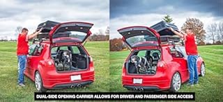 JEGS Rooftop Cargo Carrier for Car Storage - Large Roof Rack Style Carrier - Heavy Duty Weatherproof Storage - Made in USA - 18 Cubic Ft - 110 Lb Capacity - Aero Hard Shell