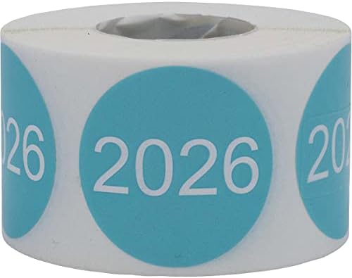 InStockLabels 2026 Year Stickers, Teal, 1.5 Inch, 500 Round Labels image 4