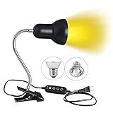 Reptile Heating Lamp and Plant Lamp (UVA UVB), Baking Spotlight with Bracket and Time Switch, Suitable for Amphibians Such As Lizards, Turtles, Snakes and Aquatic Plants (2 Bulbs, 110V)