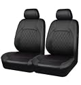BFRDGE Auto Sitzbezüge, für SEAT Ateca 2010-2022 2023 2024 2 Sitzbezug Auto Vordersitze,Schonbezug Autositz, Atmungsaktiv Verschleißfest Bequem,A Black