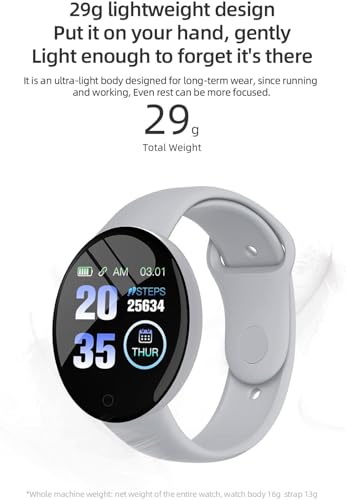 ChicAbode D18 Smart Bracelet Fitness Watch, 1.44" Screen Bluetooth Smart Band with Heart Rate, Sleep Check, Step Counter, IP65 Waterproof, Alarm, Camera Control, Call & Message Alerts – Pink