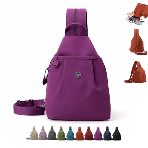 �v���~�A�� 3 In 1 ����h�~�g���x���g�[�g�o�b�O�A�h�� 2way �ʋ΃o�b�O�A��e�� �}���`�|�P�b�g �R���o�[�`�u�� �N���X�{�f�B�o�b�O �n�C�L���O�A���s�A�V���b�s���O�ɍœK(Purple)