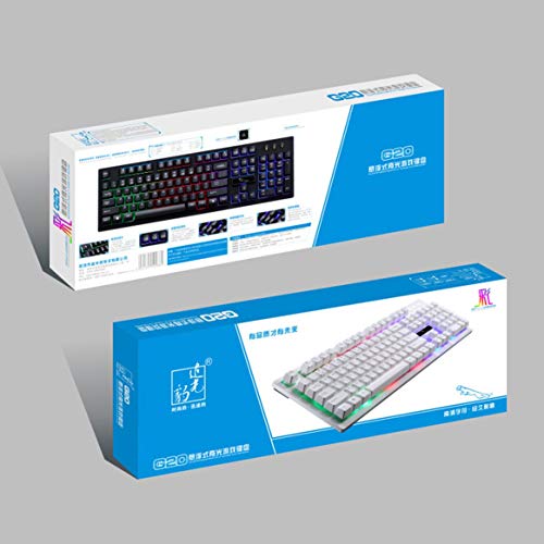 Kongqiabona-UK G20 USB Wired Mechanical Keyboard Gaming Keyboard Waterproof Suspended with led RGB Colorful Backlight For PC Computer Gamer
