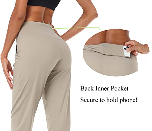 Image of Oalka Women's Joggers High Waist Yoga Pockets Sweatpants Sport Workout Pants