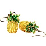 HANDMADE Little pineapple earrings Hawaiian Style Fruit earrings dangle Pineapple jewelry Kawaii jewelry southern hospitality Tropical Fruit Jewelry