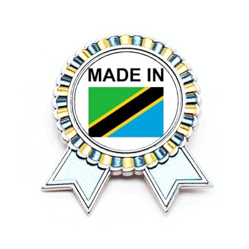 Broche Tanzanie Country Love souvenir en métal pour amoureux d'Afrique