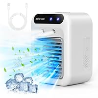 Klimaanlage Mobile, leise Tragbare Klimaanlage, 500ml-Luftkühler, 2 Geschwindigkeitsstufen, 2 Nebelmodi, Mini klimaanlage geeignet für Schlafzimmer und Büros(Weiß) – Ansicht 2