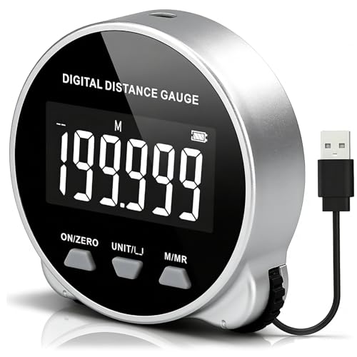 Nimomo Cinta Métrica Digital Electrónica, 199.999m Regla Digital Medición De Cinta Electrónica, Pantalla Lcd Digital Cinta De Medición Recargable Tipo C Herramienta De Medición De Longitud