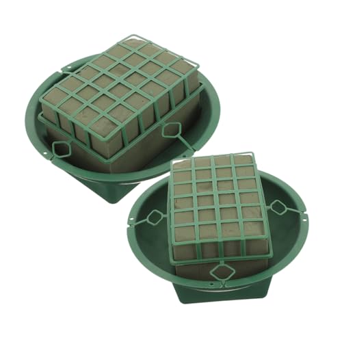 Housoutil Floral Foam Cages Bowl 2pcs Set Easy DIY Flower Arrangement Mud Holder for Home Shop