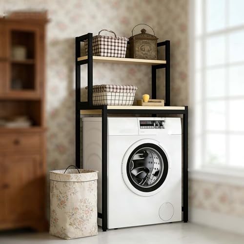 Étagère de rangement multifonction pour lave-linge sèche-linge meuble buanderie noir