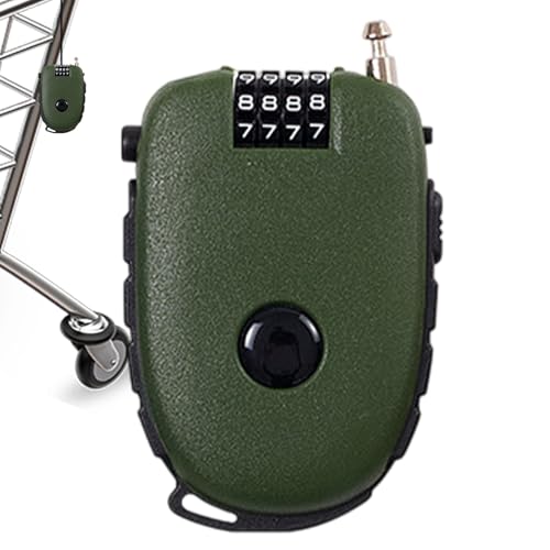 Candado De Cable - Cerradura De Combinación De 4 Dígitos | Candados De Alambre Retráctiles Para Equipaje | Seguridad Portátil Para Cascos, Cuerda De Acero Extensible, Diseño Antirrobo Para Bicicletas,