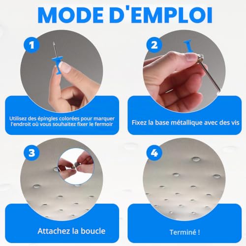 ywchoshe 100 Pcs Kit de Rivets de Réparation de Ciel de Toit Voiture, Outils Kit de Vis Boutons de Réparation de Toit de Voiture Décoration, avec épingles, Tournevis, Ruban à Mesurer, etc(Gris) – vue 5