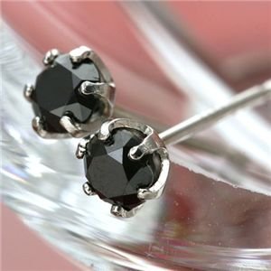 Amazon.co.jp: PT900 計0.4ctブラックダイヤモンドピアス（プラチナ 
