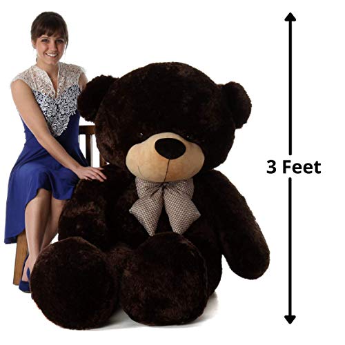 Image of Giant Plush Teddy Bear - Soft, Cuddly Plush Toy for Valentine's Day, Birthdays, Anniversaries for Kids, Girls, 36 Inch Stuffed Animal Toy - Soft Chocolate Brown 90cm