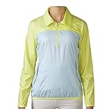 adidas Golf Women's 1/4 Zip Wind Tech Jacket, Sunny Lime/Soft Blue, X-Large
