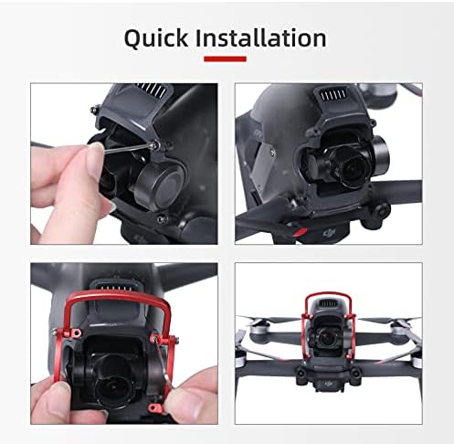 Prodrocam Gimbal and Camera Protector Drone Bumper Guard for DJI FPV Anti-Collision in Flight Drone Accessories(Black)