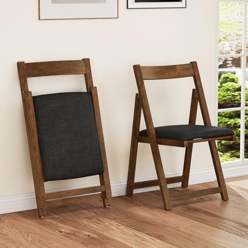 GIANTEX Set di 2 sedie pieghevoli in legno, sedie con