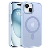 GaoBao Cover Magnetica per iPhone 15, [Compatibile con MagSafe] Custodia Traslucida Opaca Protettiva Sottile Antiurto Retro Resistente Anti-Scivolo Case per iPhone 15 6,1", Azzurro Chiaro
