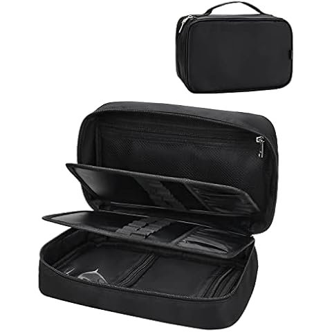 Makeup Brush Case Organizer Travel Makeup Brush Holder Bag Large Capacity Cosmetic Bag Portable Artist Storage Pouch with Detachable Makeup Brush Plate Makeup Artist Must Haves Cover