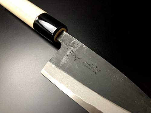 有次 包丁 出刃 ヒラキ 105mm 日本製 白鋼 築地 ARITSUGU 朴の木柄 有次で名入れ 対応 4枚目