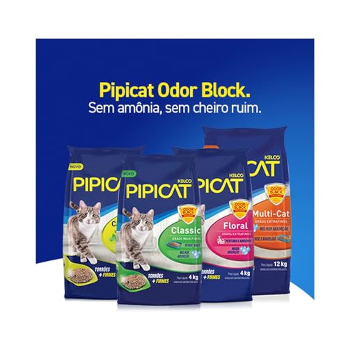 Areia Sanitária Kelco Pipicat Multicat para Gatos - 12kg