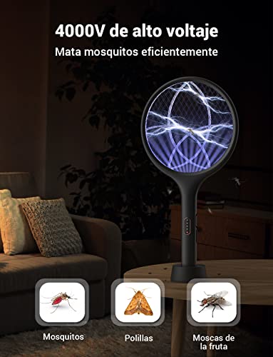 Miniatura 4 de Yissvic Raqueta Mosquitos Electrica 4000v Mata Mosquitos Electrico 2 En 1
