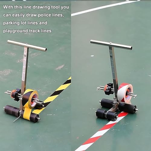 JUNIPI Kit de marcação de quadra de basquete, ferramenta de marcação de piso de empurrar à mão, com