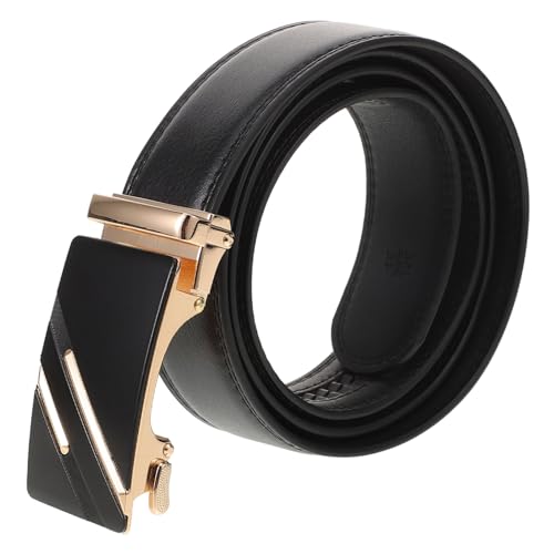 Men's Automatic Buckle Belt Casual Imitation Leather Strap for Jeans 120CM Stylish Everyday Wear for Men