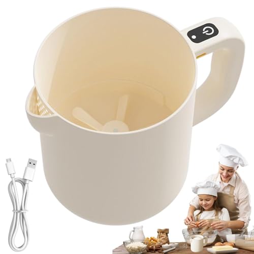 Mezclador Eléctrico - Batidora De Huevos Eléctrica De Arroz | Mezcla Automática, Pequeño Filtro Doméstico, Tazón De Mezcla De 1 L, Máquina De Filtro Portátil, Herramientas De Hornear, Gadgets