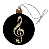 Sheet Music Treble Clef Music Wood Christmas Tree Holiday Ornament