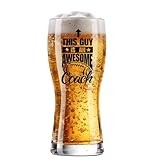 Onebttl Football Gifts for Men, 15Oz Beer Glass for Football Lover, Coaches on Birthday, Christmas, Awesome Coach