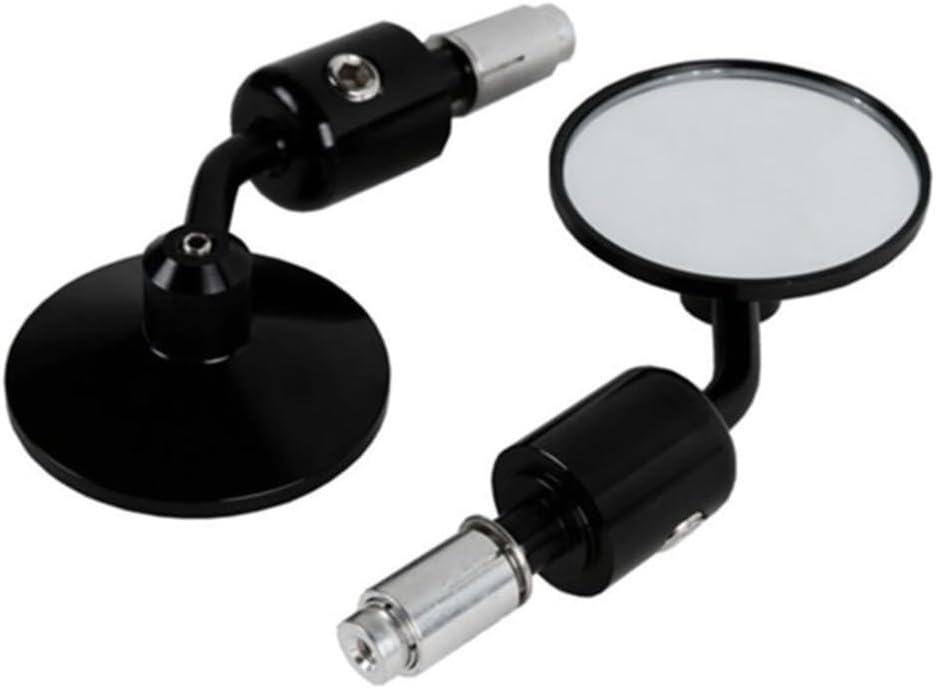 JDICY Motorcycle 3" Round 7/8" Handle Bar End Rearview Side Mirrors Black -(Left & Right-Position) for Aprilia|Benelli|BMW|Buell|Ducati|Honda|Hyosung|Indian|Kawasaki|Suzuki|Triumph|Yamaha XSW0027