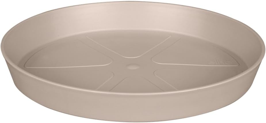 elho Loft Urban Round 41 Coasters, Coasters for Outdoor Use and Accessories, Diameter 41.0 x Height 5.2 cm, Beige/Mushroom Beige
