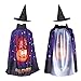OVISEEN Enfant Halloween Cape, Vampire Cape de Sorcier Costume d’Halloween avec Chapeau pour Enfant Cosplay Costume Halloween Carnaval Party Déguisement (33,46 Pouces)