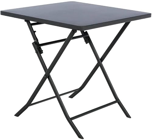 Table de Jardin Pliante Carrée Greensboro 2 Places Gris Graphite HESPERIDE