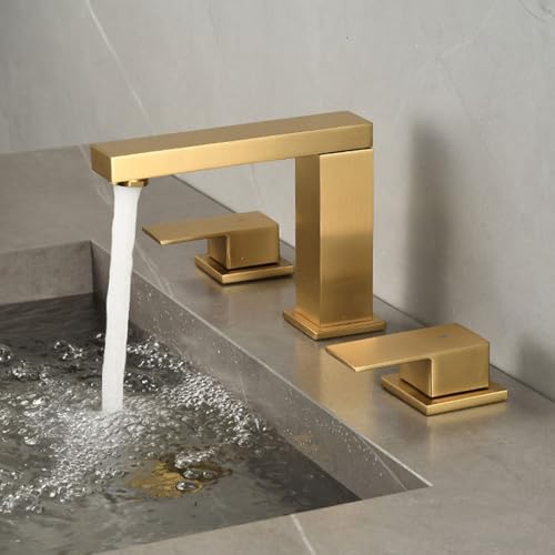 Mélangeur lavabo 3 trous double levier de bassin eau chaude