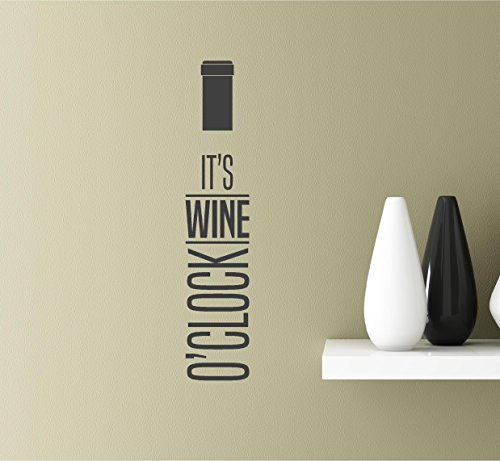 Southern Sticker Company It's Wine o'clock White Vinyl Wall Art Inspirational Quotes Decal Sticke