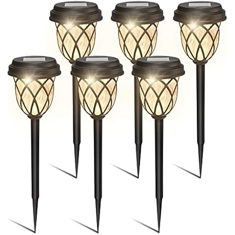 HELESIN Garden Lights Solar Powered, 6 Pack Solar Lights Outdoor Garden Waterproof, LED Solar Path Lights, Solar Powered Outdoor Lights for Garden/Patio/Lawn/Walkway/Landscape Decoration Cover