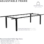 VIVO Électrique 4-Leg Cadre de bureau à double moteur pour les dessus de table jusqu'à 130 x 60 pouces et 352 lbs, Réglage de la hauteur du contrôleur mémoire, Frame only, Noir, DESK-E-400B | Électrique, pour le dessus de table jusqu'à 130 x 60 pouces et 352 lbs, réglable en hauteur,