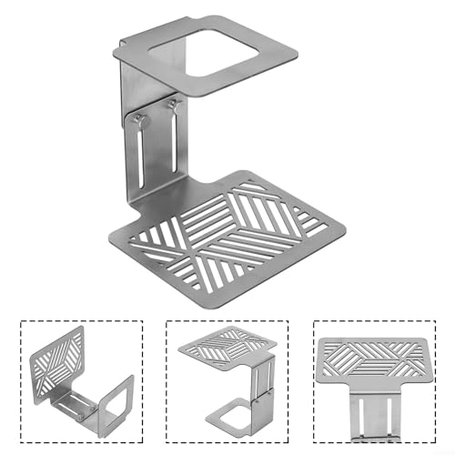 Drivstraw Estante de pesaje de café de acero inoxidable con altura ajustable, soporte de marco para máquinas de espresso, compatible con todas las básculas electrónicas, compacto y (plateado)