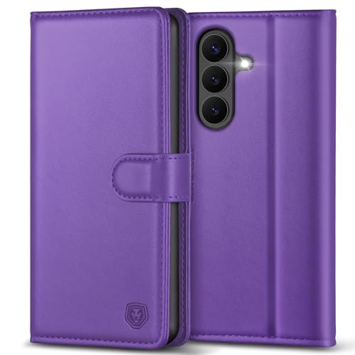 Coque Samsung S26 Plus portefeuille antichoc avec fentes cartes violet foncé Kuafcase