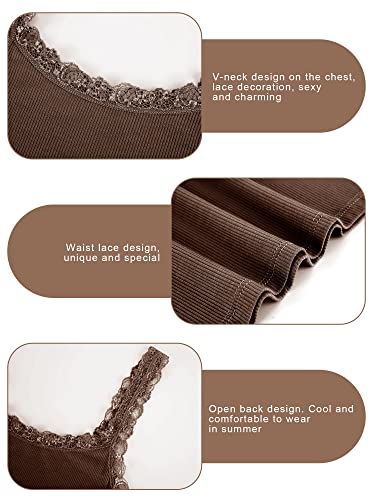 4 Pack Camisole for Women Lace Tank Tops Cami Soft Comfy Tank Cami Undershirt Lace Straps Top for Girl Women4