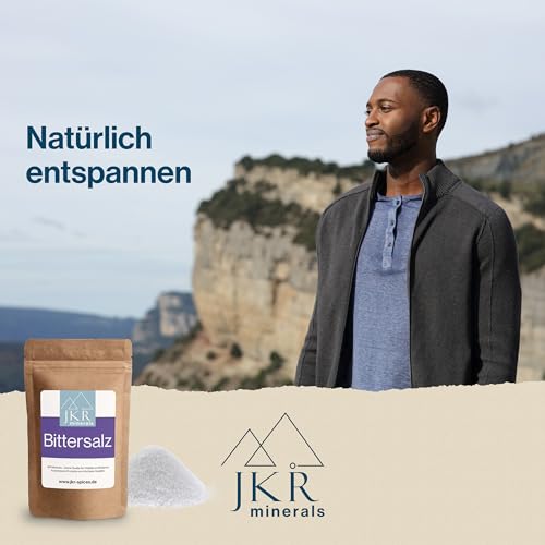 JKR Spices Bittersalz 200g | Epsom Salz in Lebensmittelqualität | Magnesium Sulfate food Grade | MgSO4 im CO² neutralen wieder verschließbaren Beutel