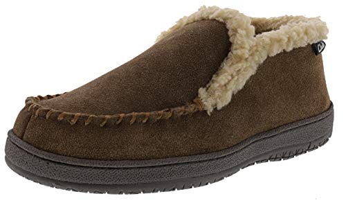 Clarks Sage Suede Moccasin Faux Fur Lining Indoor Outdoor Bootie Slippers (Sage Suede, 9)