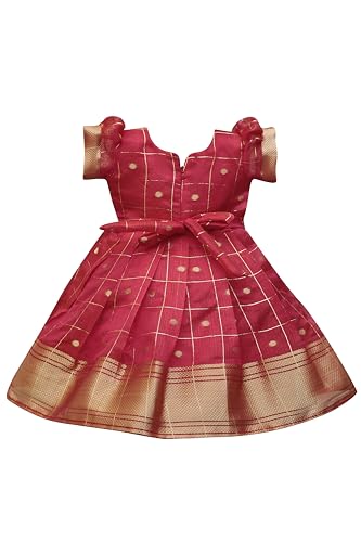 Image of PW PLATYPUS WORLD Baby Girls Ethnic Frock Dress for Kids| Traditional Festive Birthday Outfit | Baby Girls Lehenga Choli