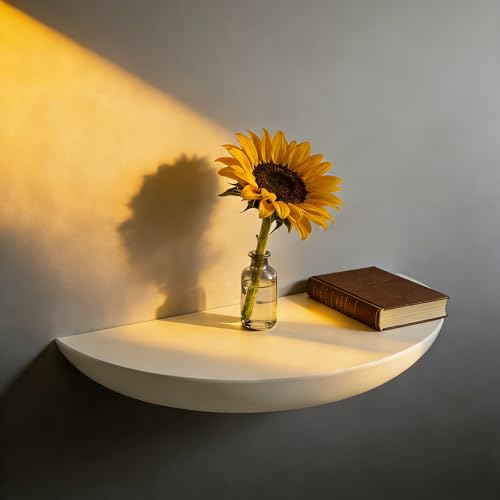 Jaxuzegs Flotantes Baldas para Esquina Madera Maciza con Extremos Redondos 22-38cm 3 Colores 3 tamaños Estante Esquinero para Baño Cocina Dormitorio Salón,Blanca,22x11x3cm - imagen 3