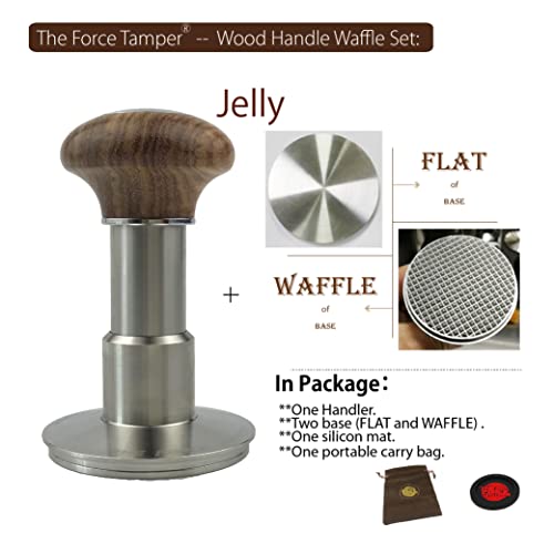 The Force Tamper-Automatic Impact Coffee Tamper Adjustable Const Pressure And Autoleveling Waffle Set (Jelly, 58.50Mm) #TOP1