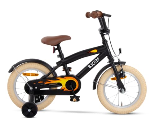 ROMYIX Kinderfahrrad 14 Zoll – Mit Stützrädern, Korb, Rückbank, Für Jungen & Mädchen Von 3–7 Jahren