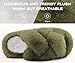 COFACE Women's Fluff Slippers House Open Toe Faux Fur Ladies Fashion Platform Fuzzy Slide Shoes with Comfort Arch Support, Indoor Outdoor Sole, Green Size 7