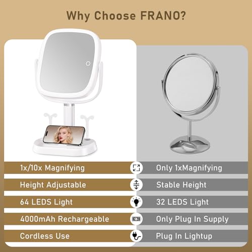 Espejo de tocador FRANO con luz rectangular miniatura 7